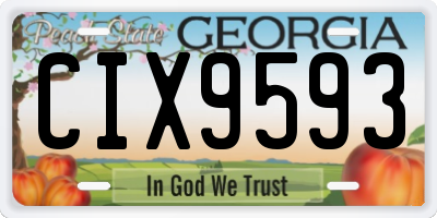 GA license plate CIX9593