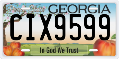 GA license plate CIX9599