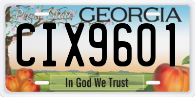GA license plate CIX9601