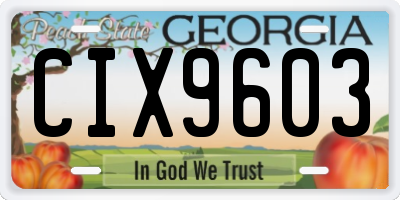 GA license plate CIX9603