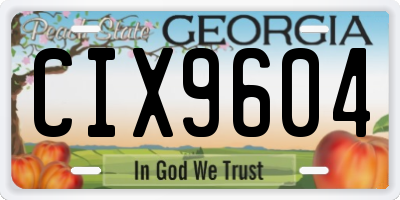 GA license plate CIX9604