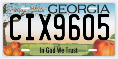 GA license plate CIX9605