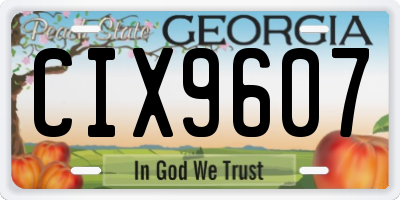 GA license plate CIX9607