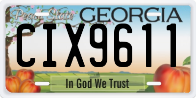 GA license plate CIX9611