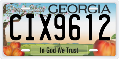 GA license plate CIX9612