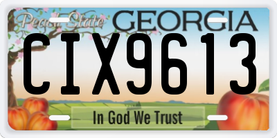 GA license plate CIX9613