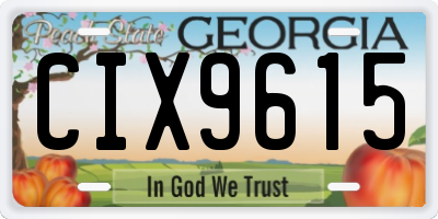 GA license plate CIX9615