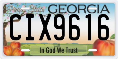 GA license plate CIX9616