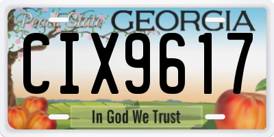 GA license plate CIX9617