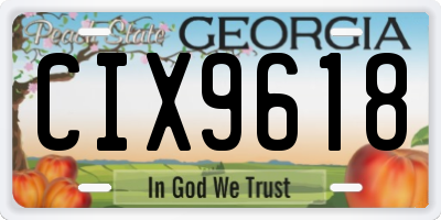 GA license plate CIX9618