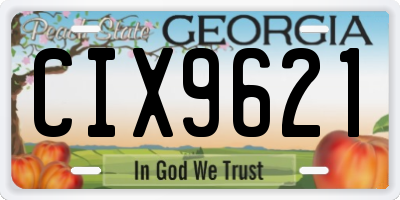 GA license plate CIX9621
