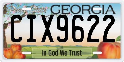 GA license plate CIX9622