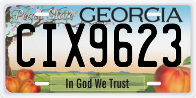 GA license plate CIX9623