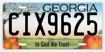 GA license plate CIX9625