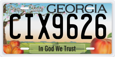 GA license plate CIX9626