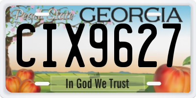 GA license plate CIX9627