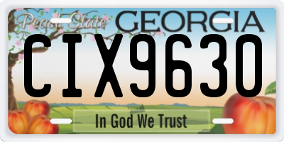 GA license plate CIX9630