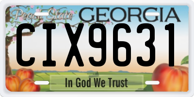 GA license plate CIX9631