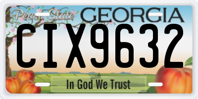 GA license plate CIX9632