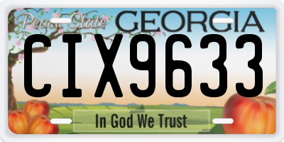 GA license plate CIX9633