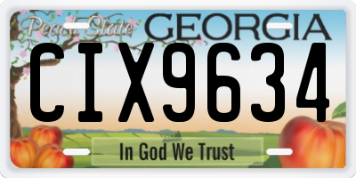 GA license plate CIX9634