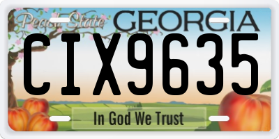 GA license plate CIX9635