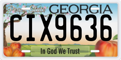 GA license plate CIX9636