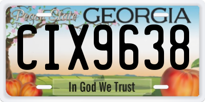 GA license plate CIX9638