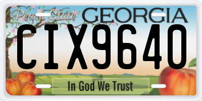GA license plate CIX9640
