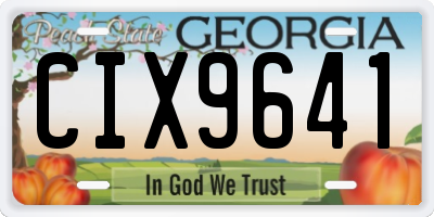 GA license plate CIX9641