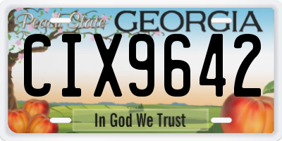 GA license plate CIX9642