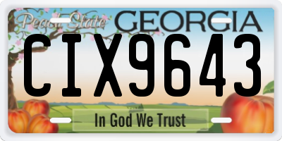 GA license plate CIX9643