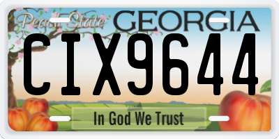 GA license plate CIX9644