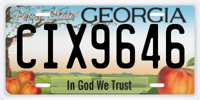 GA license plate CIX9646