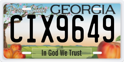 GA license plate CIX9649