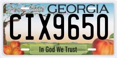 GA license plate CIX9650