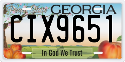 GA license plate CIX9651