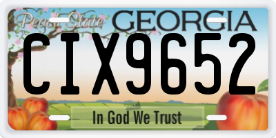GA license plate CIX9652