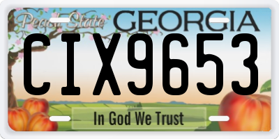 GA license plate CIX9653
