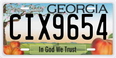 GA license plate CIX9654