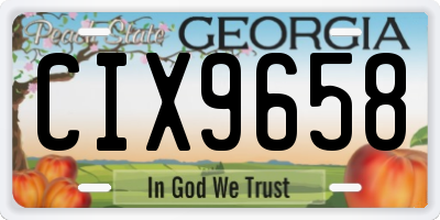 GA license plate CIX9658