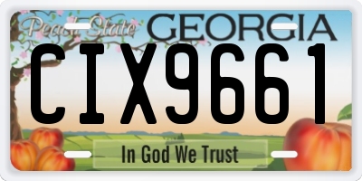 GA license plate CIX9661