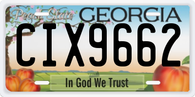 GA license plate CIX9662