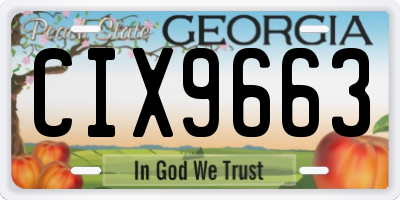 GA license plate CIX9663