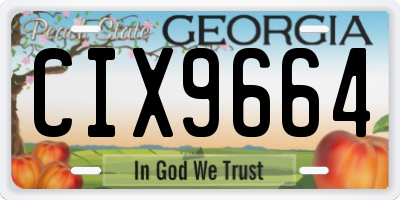 GA license plate CIX9664