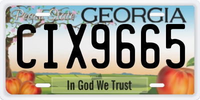 GA license plate CIX9665