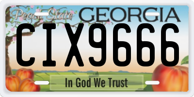 GA license plate CIX9666