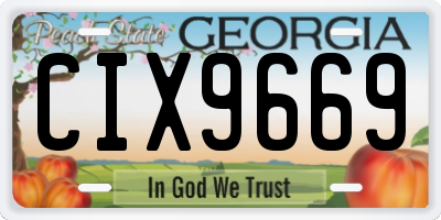 GA license plate CIX9669