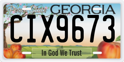 GA license plate CIX9673