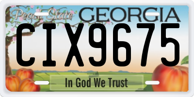 GA license plate CIX9675
